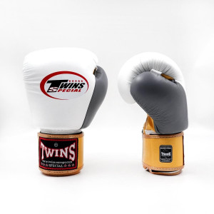 Gants de Boxe Twins | Or/Blanc/Gris | BGVL-3
