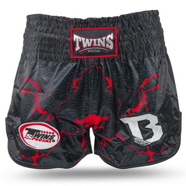 Short Muay Thai TWINS X BOOSTER | Black/Red | TWINS X BOOSTER SHORTS