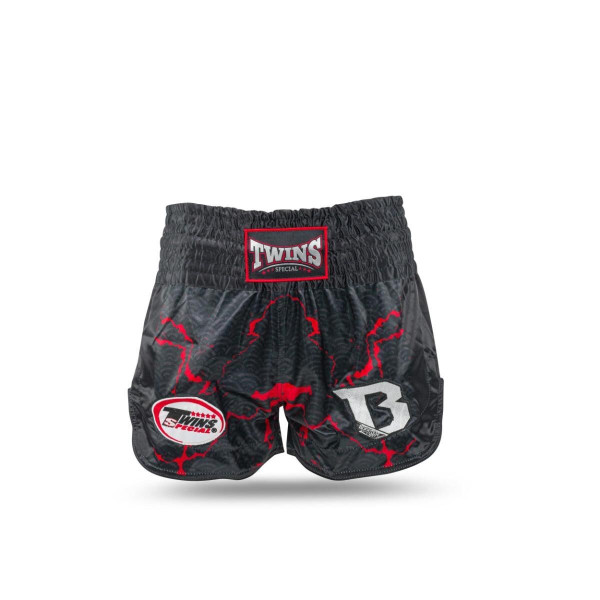 Short Muay Thai TWINS X BOOSTER | Black/Red | TWINS X BOOSTER SHORTS