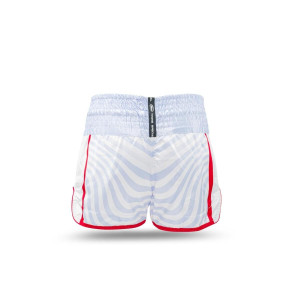 Short Muay Thai TWINS X BOOSTER | White/Grey/Red | TWINS X BOOSTER