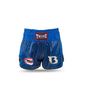 Short Muay Thai TWINS X BOOSTER | Blue/Black | Collaboration
