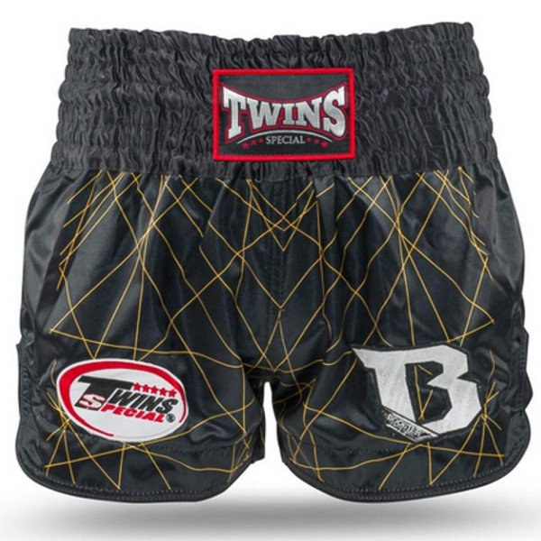 Short Muay Thai TWINS X BOOSTER | Black/Gold | TWINS X BOOSTER