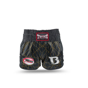 Short Muay Thai TWINS X BOOSTER | Black/Gold | TWINS X BOOSTER