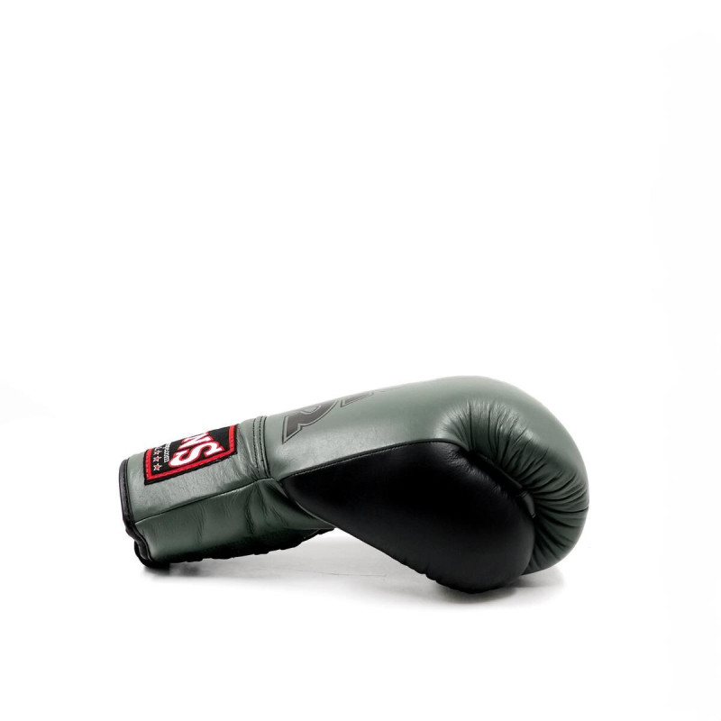 Gants de Boxe TWINS | Olive/Noir | Lacets | Cuir Premium