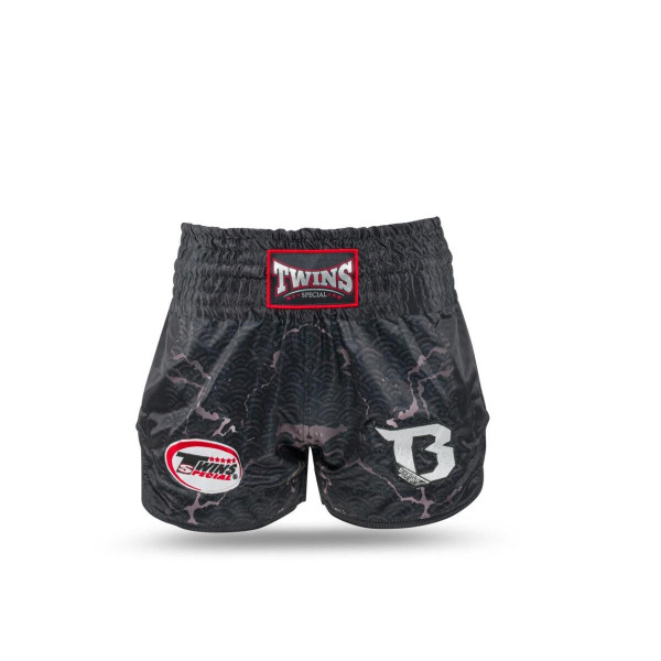 Short Muay Thai TWINS X BOOSTER | Black/Grey | TWINS X BOOSTER SHORTS