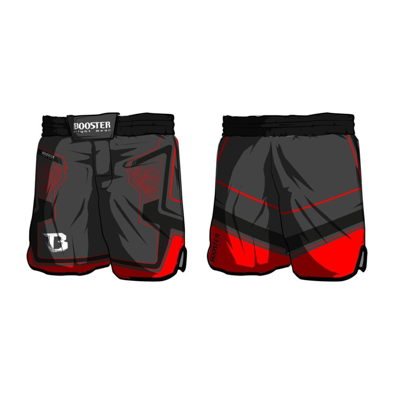 Short MMA Booster Fight Gear | Black/Red | DELTA