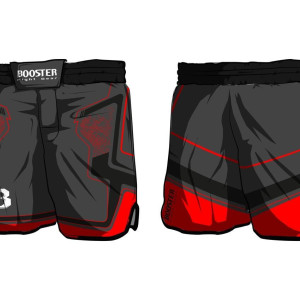 Short MMA Booster Fight Gear | Black/Red | DELTA