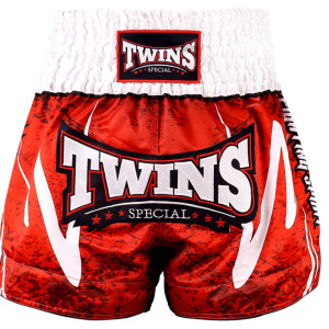 Short Muay Thai TWINS | Red/Black/White | TWINS SHORTS