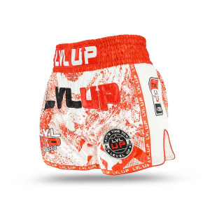 Short Muay Thaï LVL UP | Blanc/Rouge/Noir | STADIUM 2