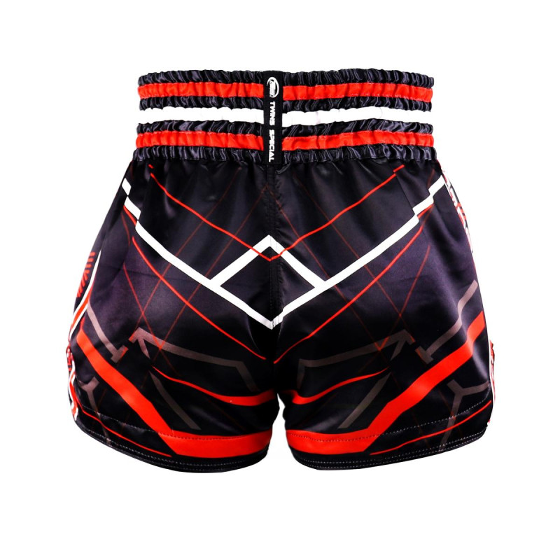 Short Muay Thai Twins Special | Short boxe Thai Noir et rouge | Twins Special