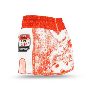 Short Muay Thaï LVL UP | Blanc/Rouge/Noir | STADIUM 2