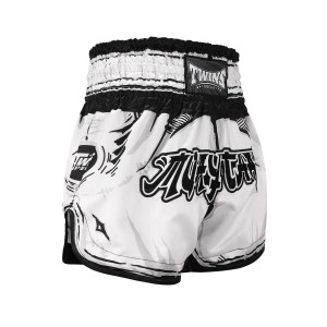Short Muay Thai Twins Special | Short Boxe Thai Noir et blanc| Twins Special