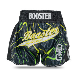 Short Muay Thai Booster Fight Gear | Black/Yellow/White | TBT Aurora