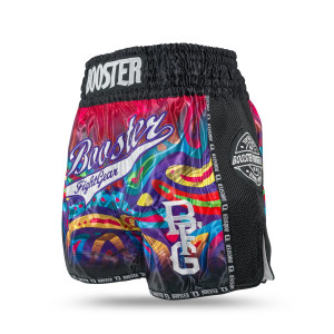 Short Muay Thai Booster Fight Gear | Rouge et Multicolor | BFG Flow