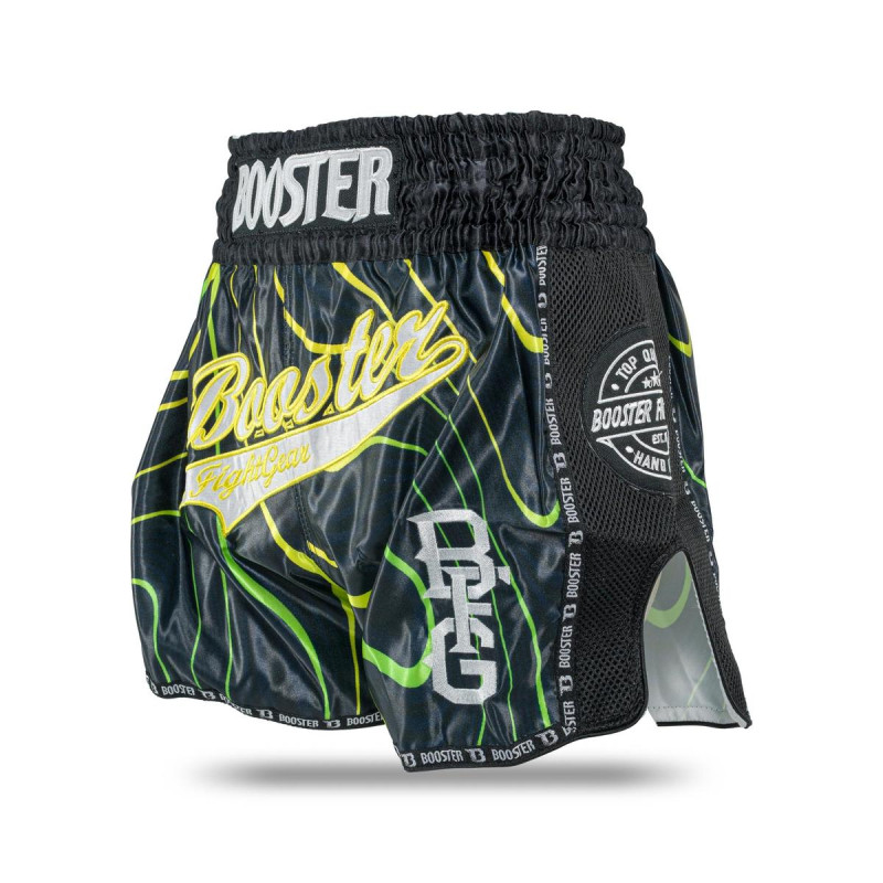 Short Muay Thai Booster Fight Gear | Black/Yellow/White | TBT Aurora