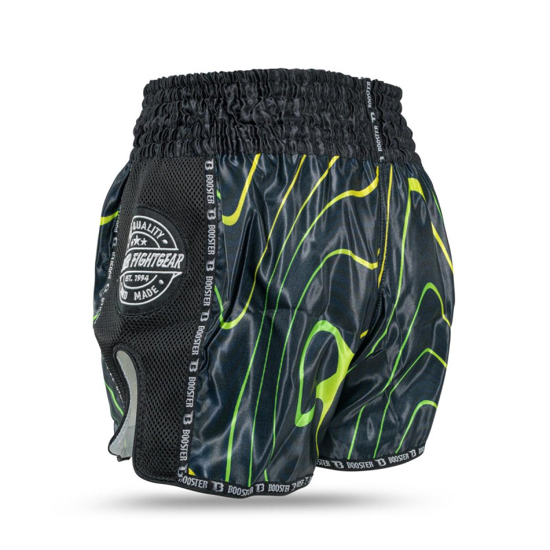Short Muay Thai Booster Fight Gear | Black/Yellow/White | TBT Aurora