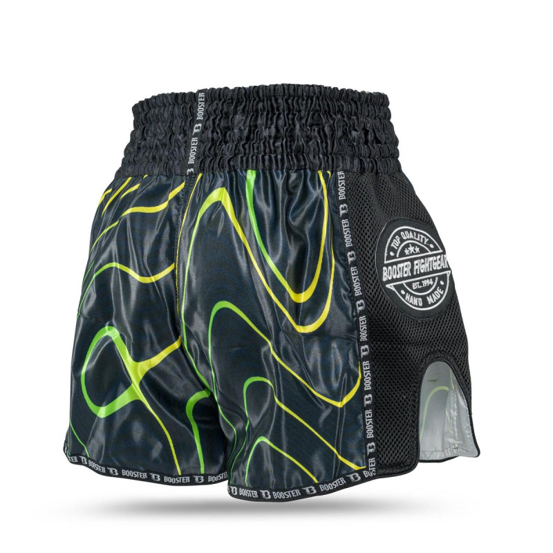 Short Muay Thai Booster Fight Gear | Black/Yellow/White | TBT Aurora