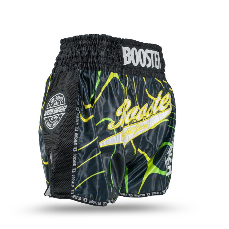 Short Muay Thai Booster Fight Gear | Black/Yellow/White | TBT Aurora