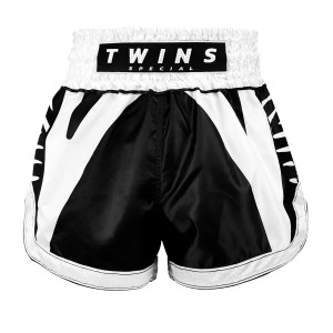 Short Muay Thaï TWINS | Black/White | TWINS SHORTS