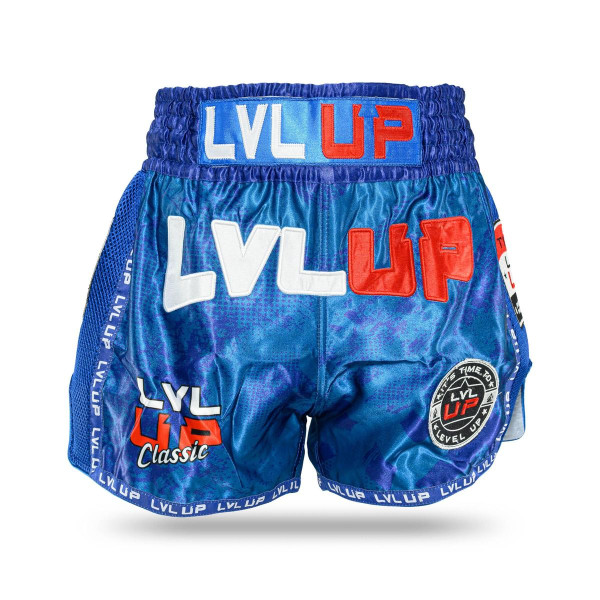 Short Muay Thai LVL UP | Blue/White/Red | LVL UP SHORTS