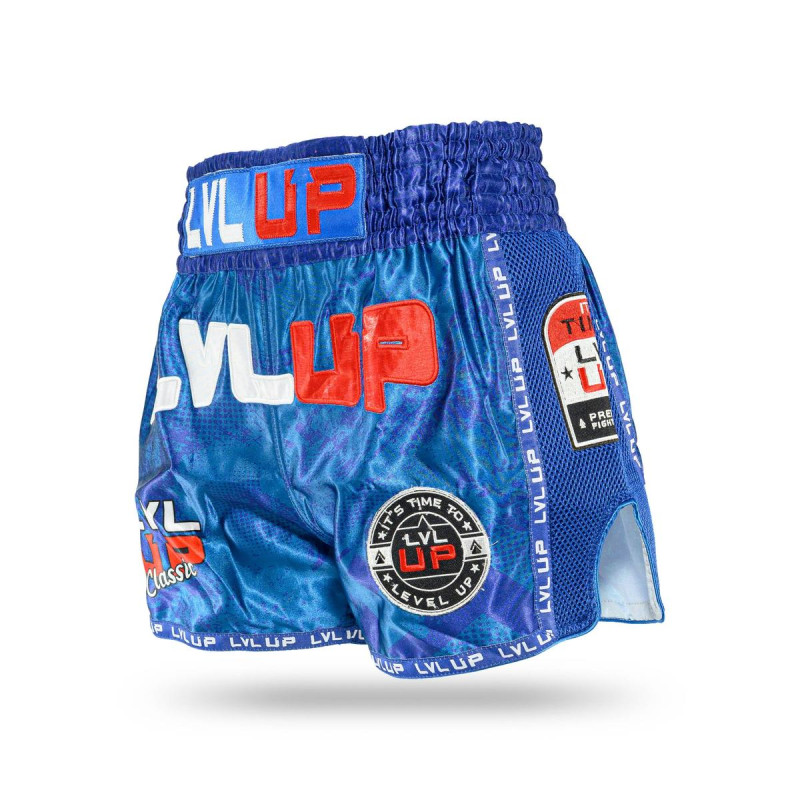 Short Muay Thai LVL UP | Blue/White/Red | LVL UP SHORTS