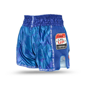 Short Muay Thai LVL UP | Blue/White/Red | LVL UP SHORTS