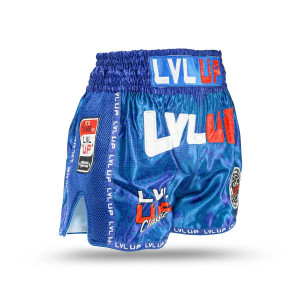 Short Muay Thai LVL UP | Blue/White/Red | LVL UP SHORTS