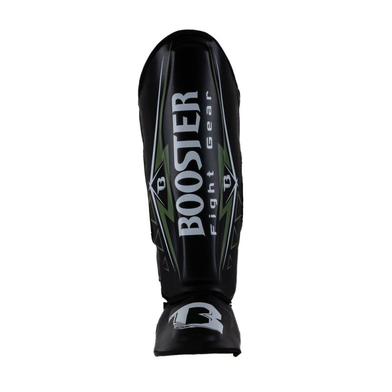 Protège-tibias Booster Fight Gear | Noir/Vert/Blanc | Warrior Series