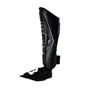 Protège-tibias Booster Fight Gear | Noir/Vert/Blanc | Warrior Series