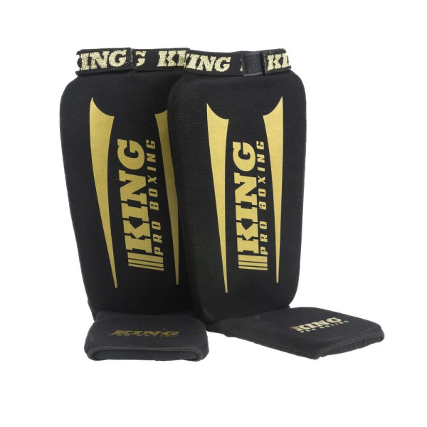 Protège-tibias KING PRO BOXING | Noir/Or | AMSG