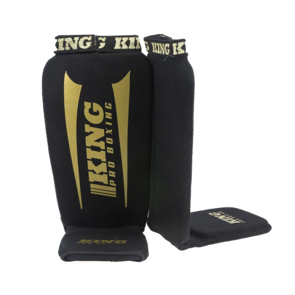 Protège-tibias KING PRO BOXING | Noir/Or | AMSG