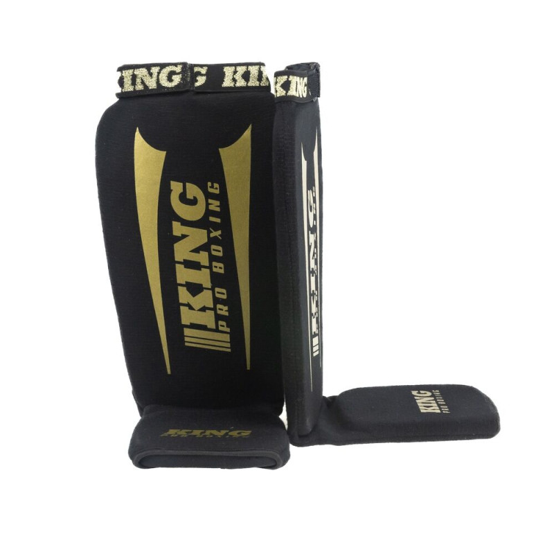 Protège-tibias KING PRO BOXING | Noir/Or | AMSG