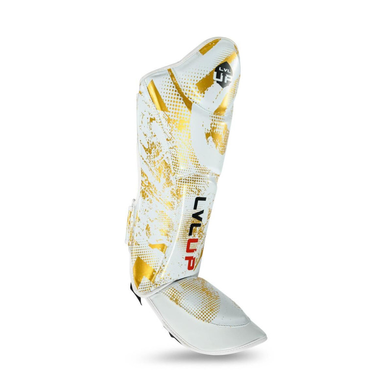 Protège-tibias LVL UP | Blanc/Or | Protection Elite
