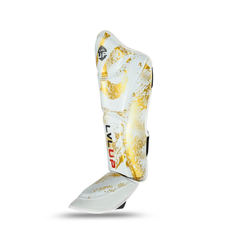 Protège-tibias LVL UP | Blanc/Or | Protection Elite
