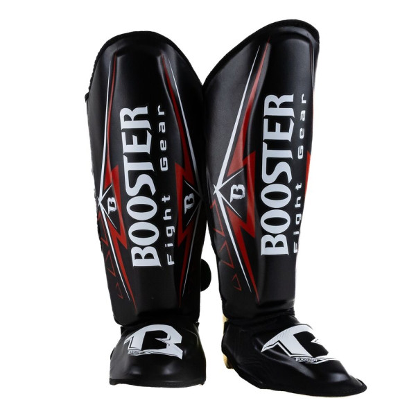 Protège-tibias Booster Fight Gear | Noir/Rouge/Blanc | Warrior Series