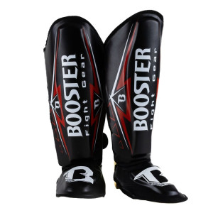 Protège-tibias Booster Fight Gear | Noir/Rouge/Blanc | Warrior Series
