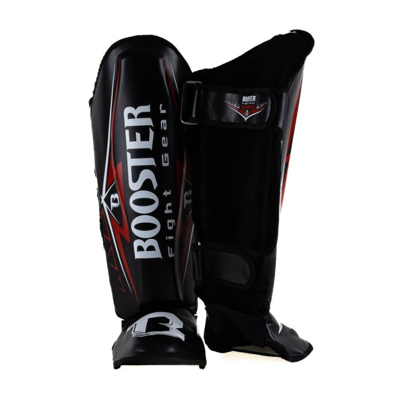 Protège-tibias Booster Fight Gear | Noir/Rouge/Blanc | Warrior Series