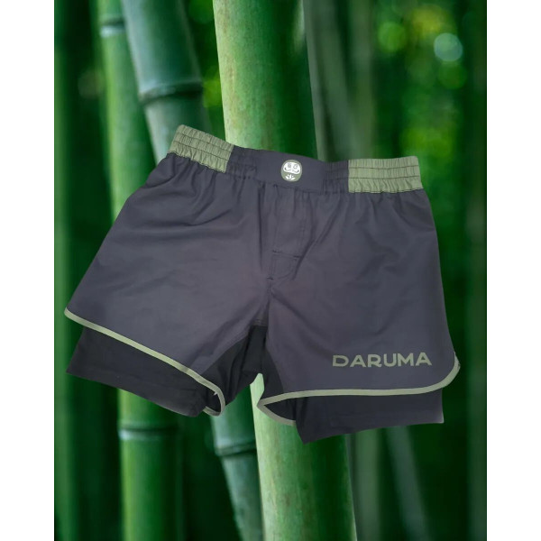 Short Grappling Daruma Green Store | Gris/Vert | Bamboo Inlay
