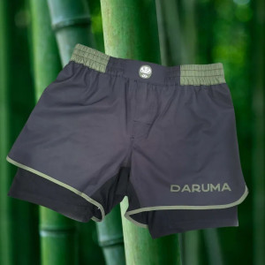 Short Grappling Daruma Green Store | Gris/Vert | Bamboo Inlay