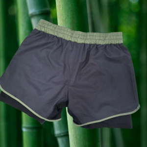 Short Grappling Daruma Green Store | Gris/Vert | Bamboo Inlay
