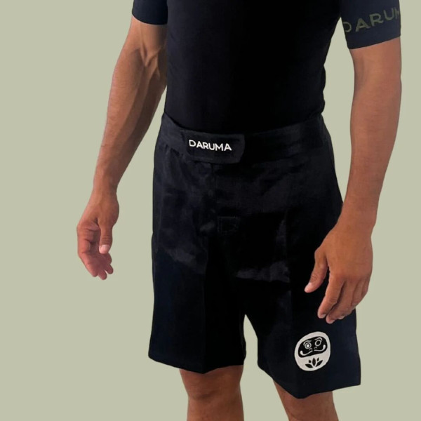 Fight Shorts Daruma Green Store | Noir | 100% Hemp