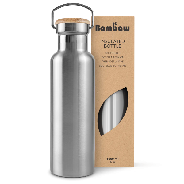 Bouteille Isotherme Bambaw | Inox Argenté | Insulated Bottle | 1L