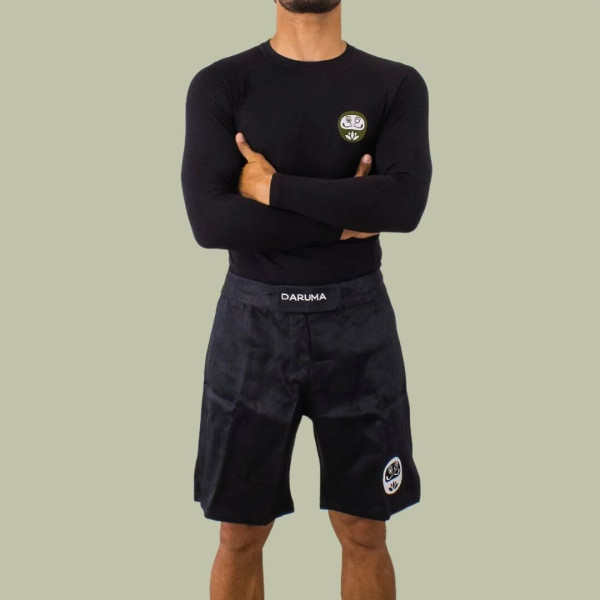 Fight Shorts Daruma Green Store | Noir | 100% Hemp