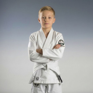 Kimono JJB Enfant Daruma Green Store | Blanc | 100% Coton Bio | IBJJF