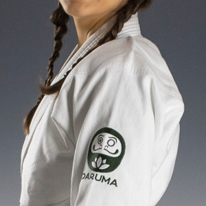Kimono JJB Enfant Daruma Green Store | Blanc | 100% Coton Bio | IBJJF