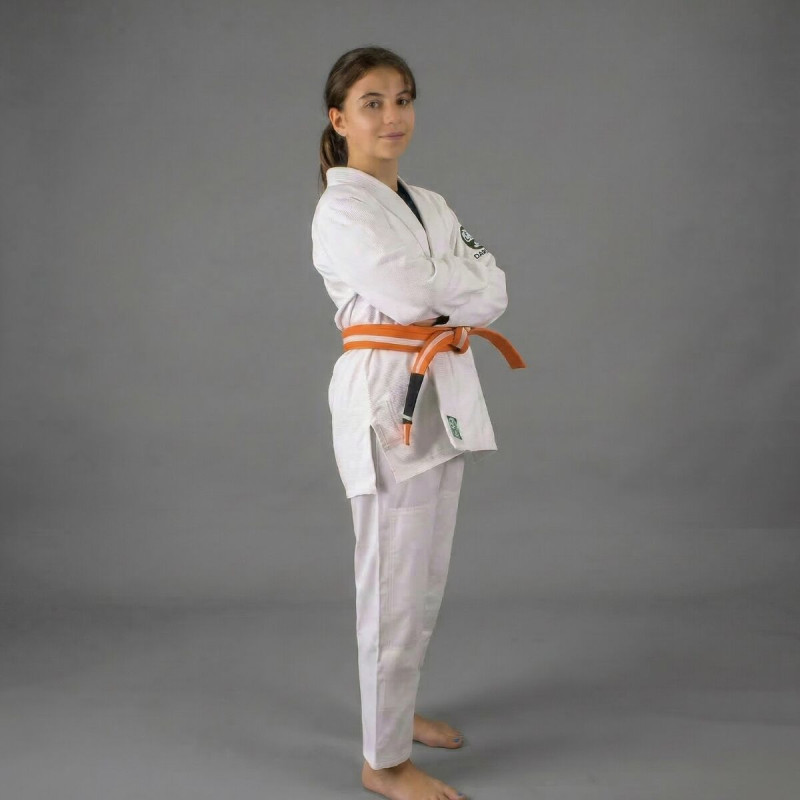 Kimono JJB Enfant Daruma Green Store | Blanc | 100% Coton Bio | IBJJF