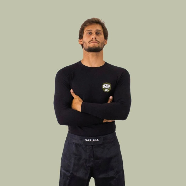 Rashguard Daruma Green Store | Noir | Eco-friendly Bambou Manches Longues