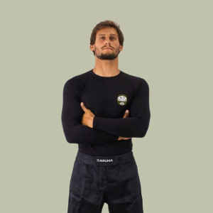 Rashguard Daruma Green Store | Noir | Eco-friendly Bambou Manches Longues