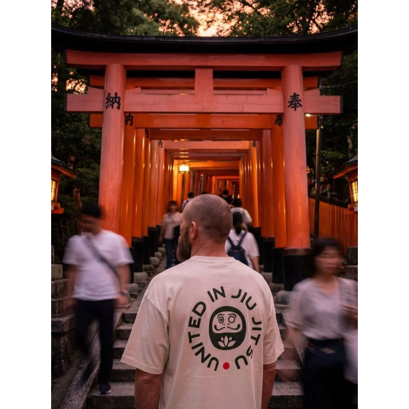 T-Shirt JJB Coton Bio Daruma | United in BJJ | Blanc Naturel