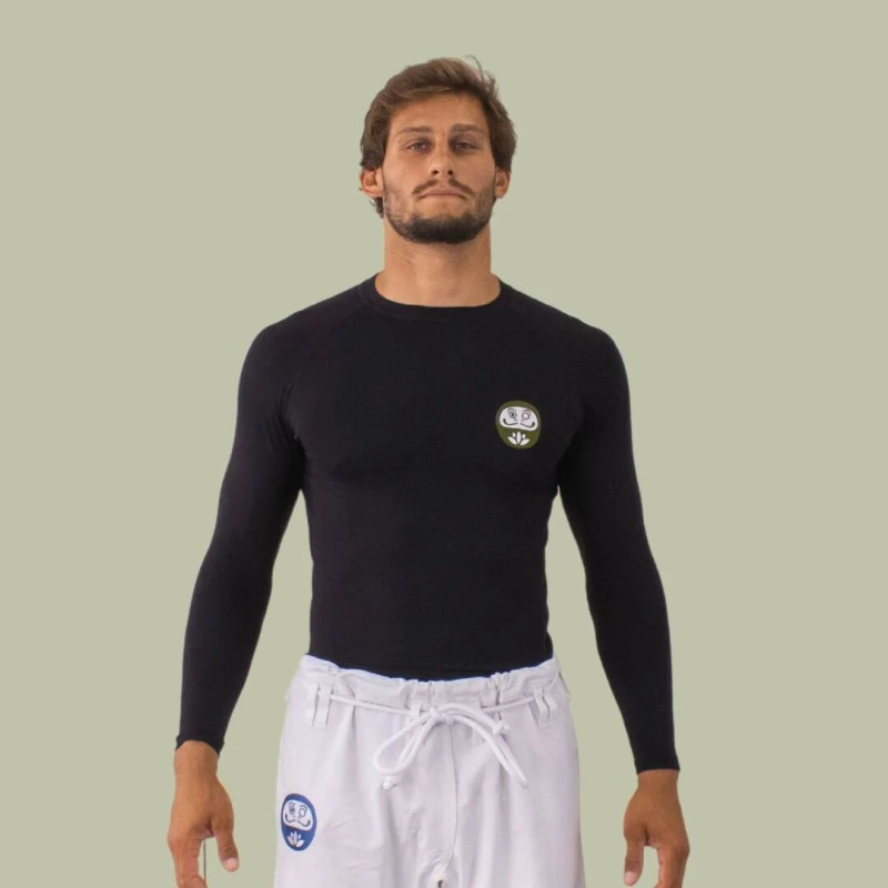 Rashguard Daruma Green Store | Noir | Eco-friendly Bambou Manches Longues